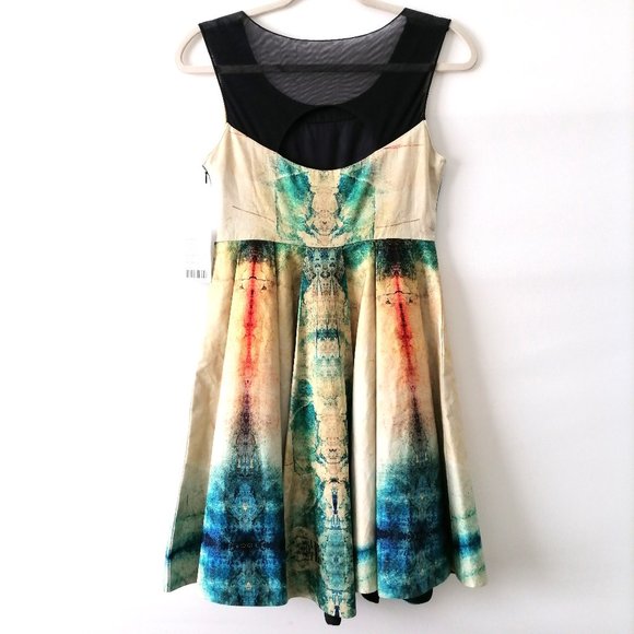 Anthropologie Bhanuni By Jyoti Turquois Embroidery Beaded A-Line Dress Sz 0 - Picture 2 of 9